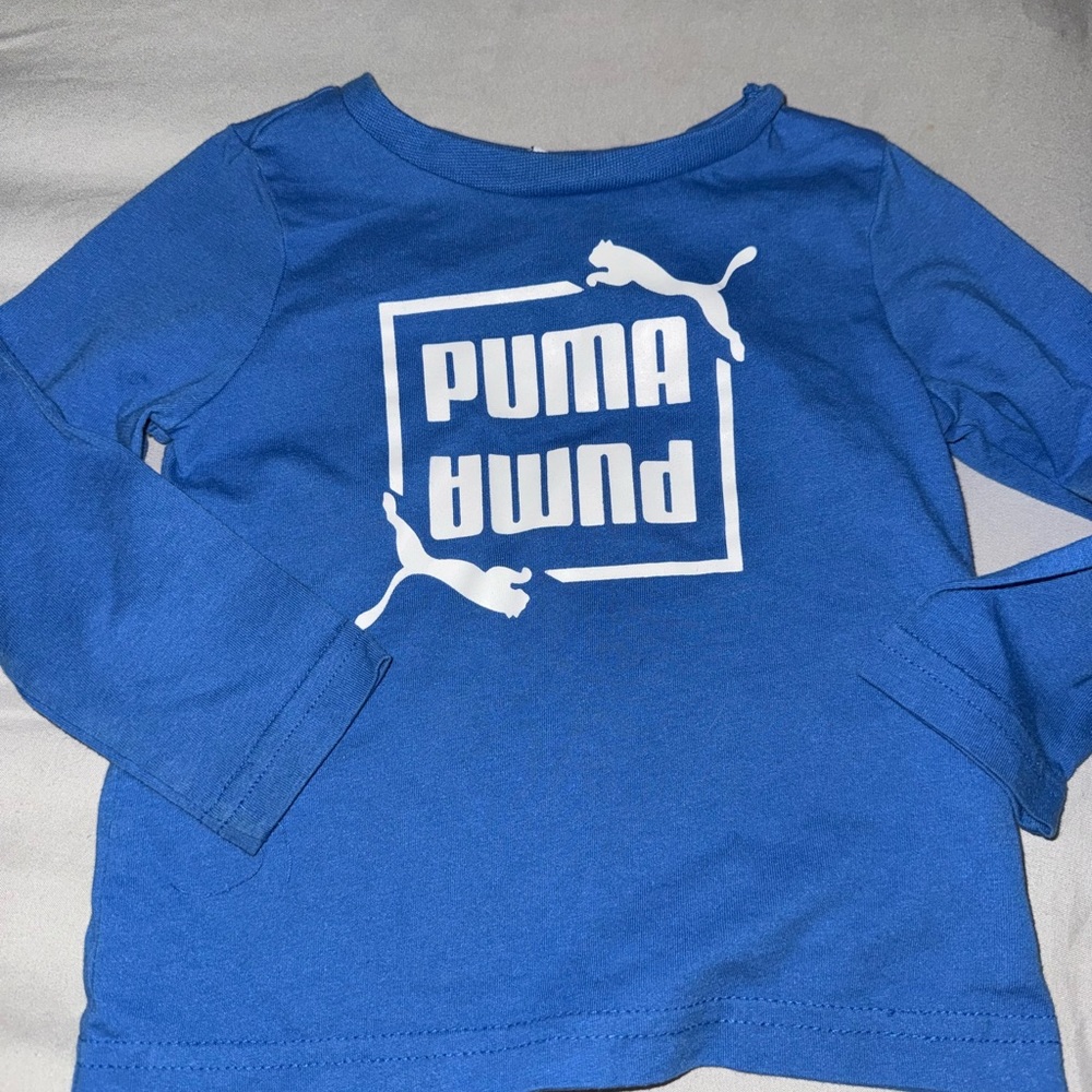 Puma Kids Long Sleeve Tee in Blue